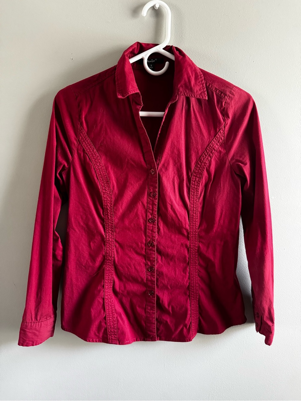 papaya red Button-Up Shirt